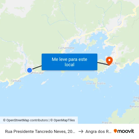 Rua Presidente Tancredo Neves, 206-416 to Angra dos Reis map