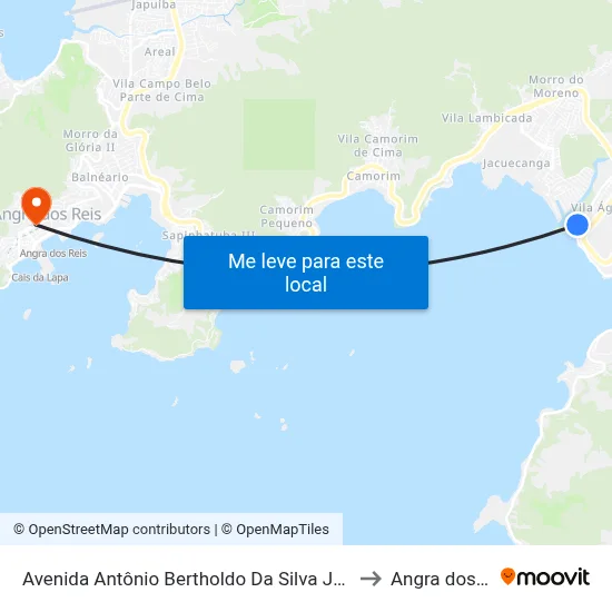Avenida Antônio Bertholdo Da Silva Jordão, 6253 to Angra dos Reis map