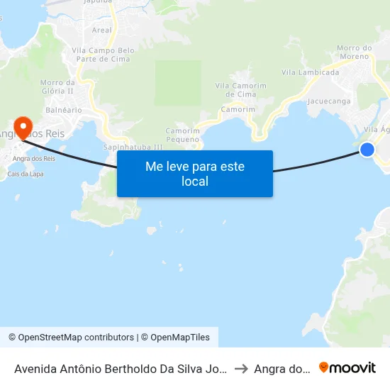 Avenida Antônio Bertholdo Da Silva Jordão, 5298-6254 to Angra dos Reis map