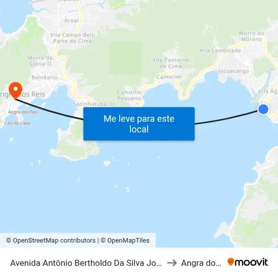 Avenida Antônio Bertholdo Da Silva Jordão, 5298-6254 to Angra dos Reis map