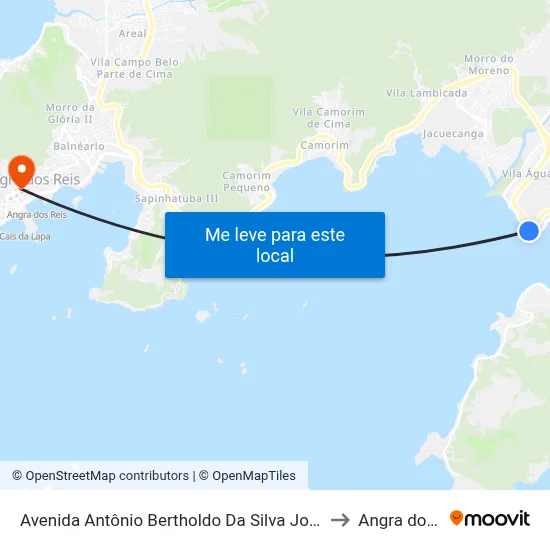 Avenida Antônio Bertholdo Da Silva Jordão, 5298-6254 to Angra dos Reis map