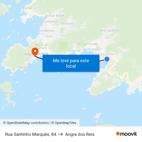 Rua Santinho Marquês, 84 to Angra dos Reis map