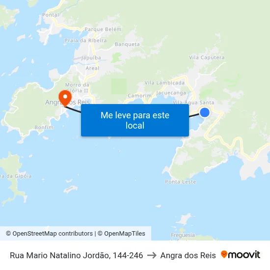 Rua Mario Natalino Jordão, 144-246 to Angra dos Reis map