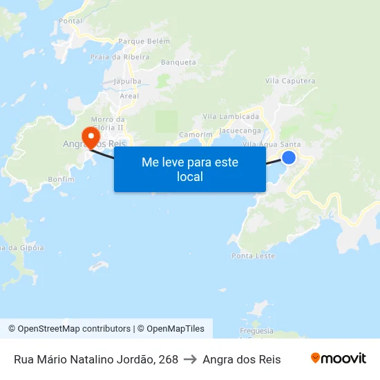 Rua Mário Natalino Jordão, 268 to Angra dos Reis map