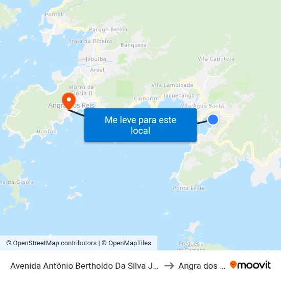 Avenida Antônio Bertholdo Da Silva Jordão, 457 to Angra dos Reis map
