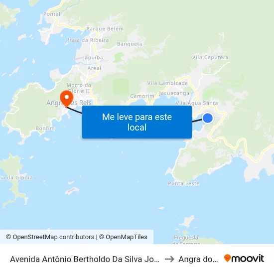 Avenida Antônio Bertholdo Da Silva Jordão, 3868-3934 to Angra dos Reis map