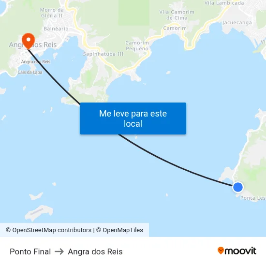 Ponto Final to Angra dos Reis map