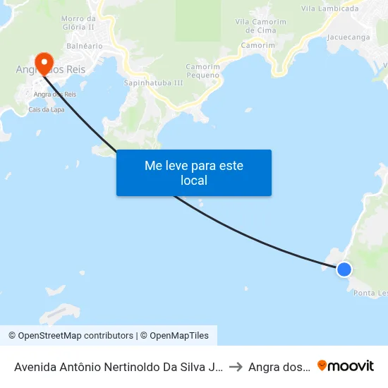 Avenida Antônio Nertinoldo Da Silva Jordão, 8246 to Angra dos Reis map