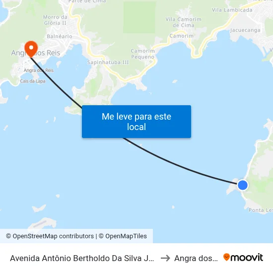 Avenida Antônio Bertholdo Da Silva Jordão, 8943 to Angra dos Reis map