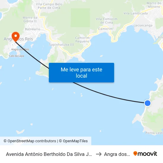 Avenida Antônio Bertholdo Da Silva Jordão, 8943 to Angra dos Reis map