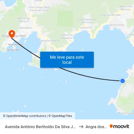 Avenida Antônio Bertholdo Da Silva Jordão, 6489 to Angra dos Reis map