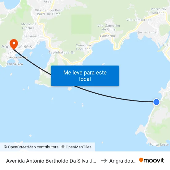 Avenida Antônio Bertholdo Da Silva Jordão, 43-215 to Angra dos Reis map