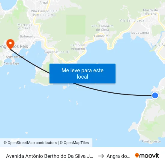 Avenida Antônio Bertholdo Da Silva Jordão, 356-588 to Angra dos Reis map