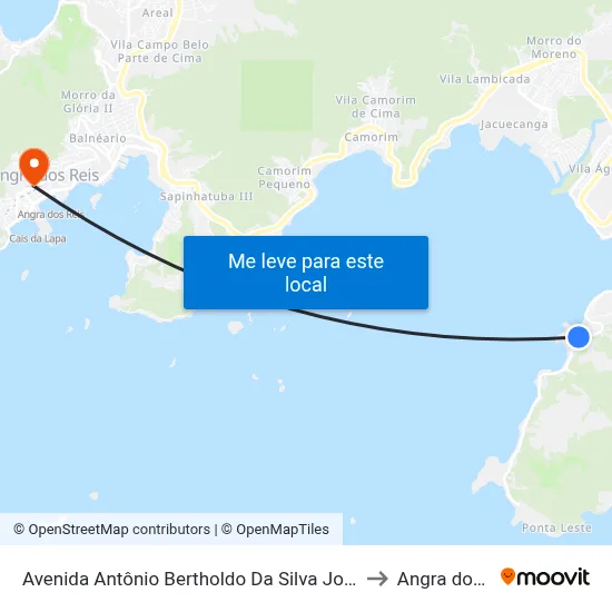 Avenida Antônio Bertholdo Da Silva Jordão, 888-1244 to Angra dos Reis map