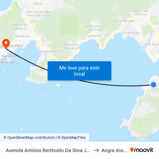Avenida Antônio Bertholdo Da Silva Jordão, 1404 to Angra dos Reis map