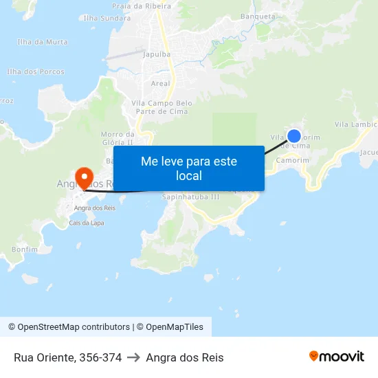 Rua Oriente, 356-374 to Angra dos Reis map