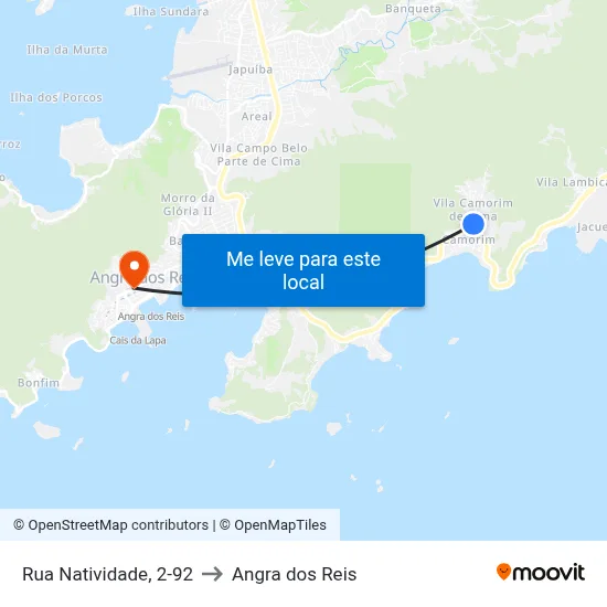 Rua Natividade, 2-92 to Angra dos Reis map