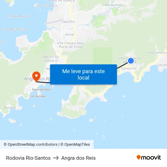 Rodovia Rio-Santos to Angra dos Reis map
