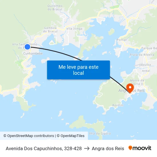 Avenida Dos Capuchinhos, 328-428 to Angra dos Reis map