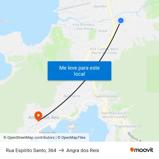 Rua Espírito Santo, 364 to Angra dos Reis map