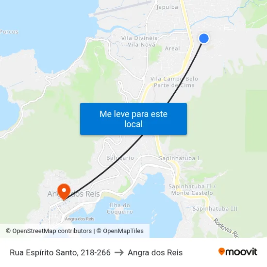 Rua Espírito Santo, 218-266 to Angra dos Reis map