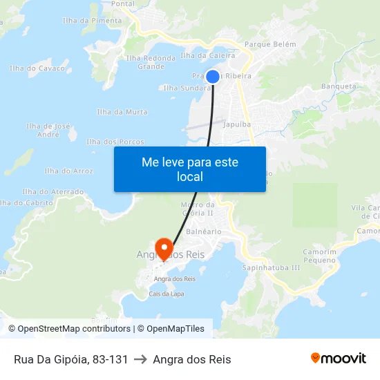 Rua Da Gipóia, 83-131 to Angra dos Reis map