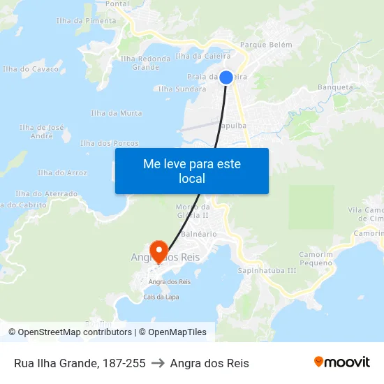 Rua Ilha Grande, 187-255 to Angra dos Reis map