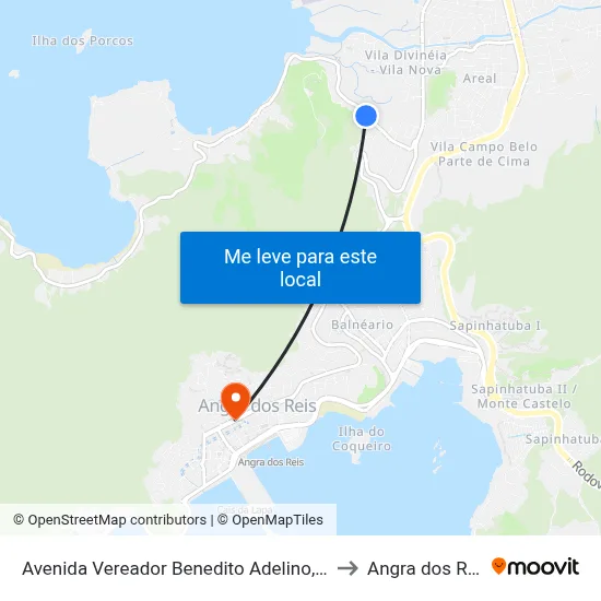 Avenida Vereador Benedito Adelino, 406 to Angra dos Reis map