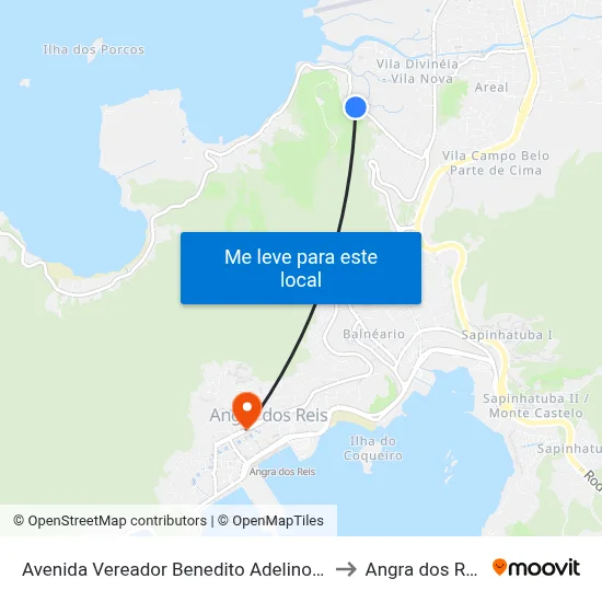 Avenida Vereador Benedito Adelino, 16 to Angra dos Reis map