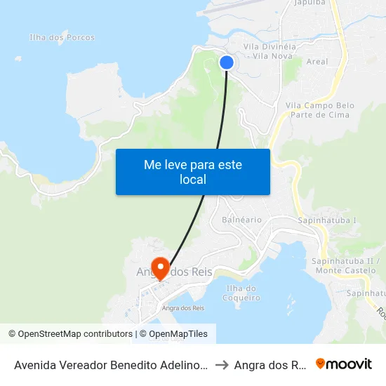 Avenida Vereador Benedito Adelino, 17 to Angra dos Reis map