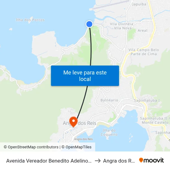 Avenida Vereador Benedito Adelino, 23 to Angra dos Reis map