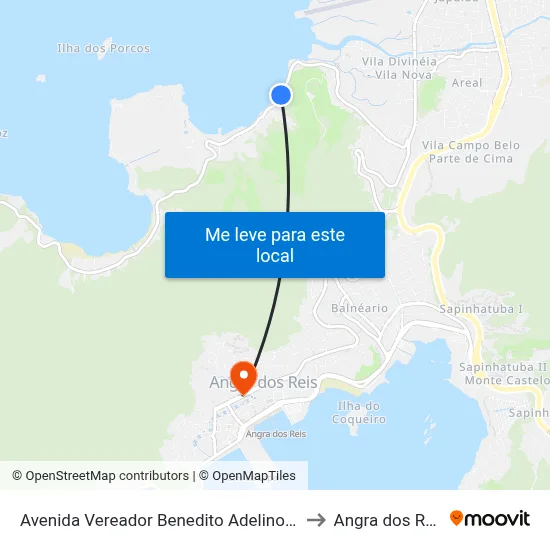 Avenida Vereador Benedito Adelino, 23 to Angra dos Reis map