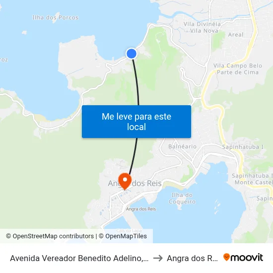 Avenida Vereador Benedito Adelino, 105 to Angra dos Reis map
