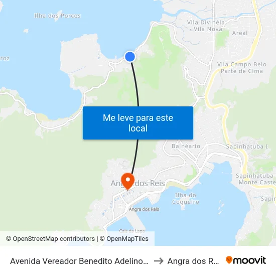 Avenida Vereador Benedito Adelino, 58 to Angra dos Reis map