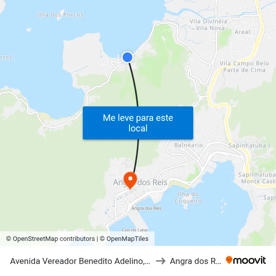 Avenida Vereador Benedito Adelino, 1310 to Angra dos Reis map