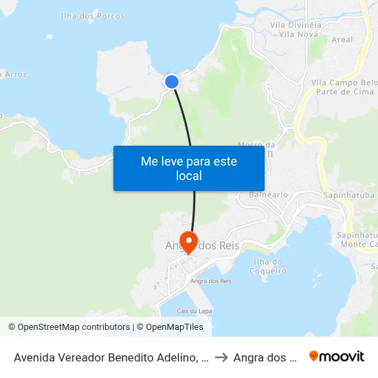 Avenida Vereador Benedito Adelino, 5-163 to Angra dos Reis map