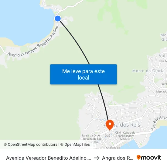 Avenida Vereador Benedito Adelino, 139 to Angra dos Reis map