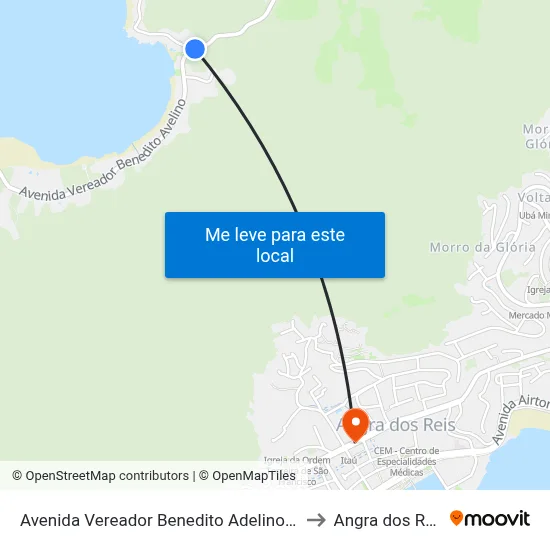 Avenida Vereador Benedito Adelino, 60 to Angra dos Reis map