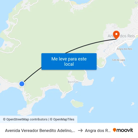 Avenida Vereador Benedito Adelino, 5425 to Angra dos Reis map