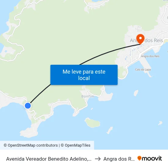 Avenida Vereador Benedito Adelino, 4639 to Angra dos Reis map