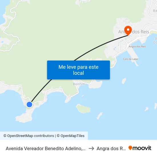 Avenida Vereador Benedito Adelino, 3401 to Angra dos Reis map