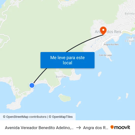 Avenida Vereador Benedito Adelino, 2782 to Angra dos Reis map