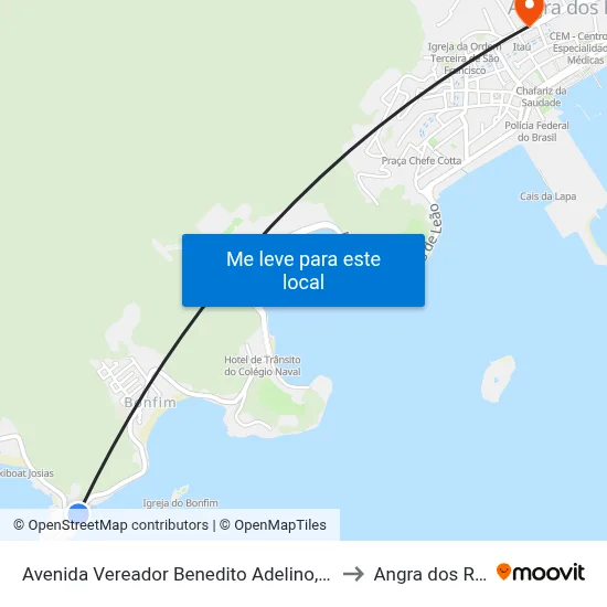Avenida Vereador Benedito Adelino, 1273 to Angra dos Reis map
