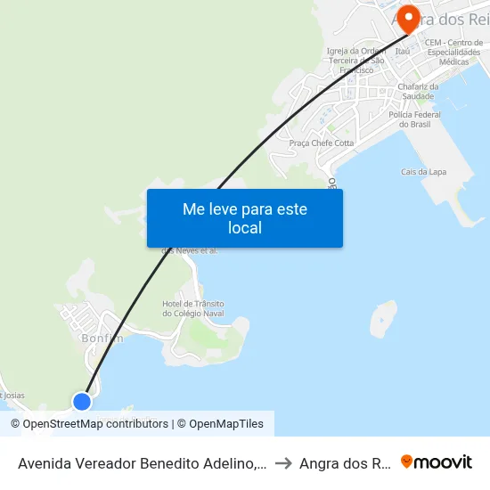 Avenida Vereador Benedito Adelino, 949 to Angra dos Reis map