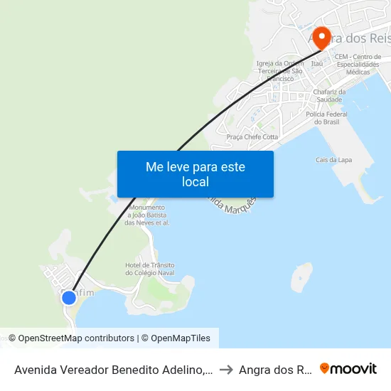 Avenida Vereador Benedito Adelino, 620 to Angra dos Reis map