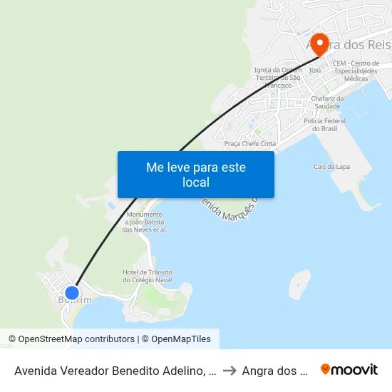 Avenida Vereador Benedito Adelino, 2-112 to Angra dos Reis map