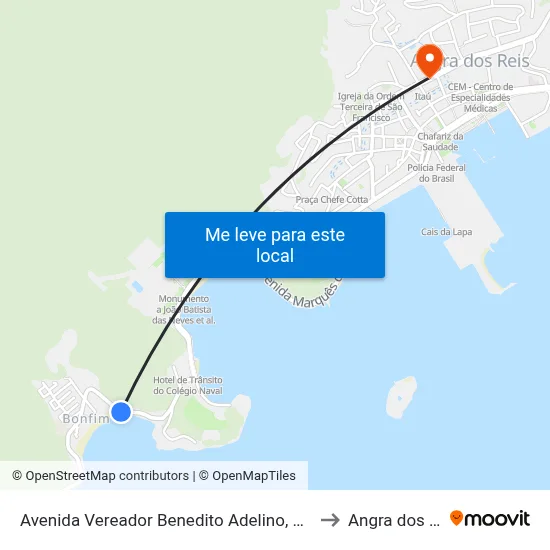 Avenida Vereador Benedito Adelino, 2758-3344 to Angra dos Reis map