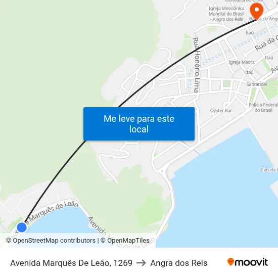 Avenida Marquês De Leão, 1269 to Angra dos Reis map