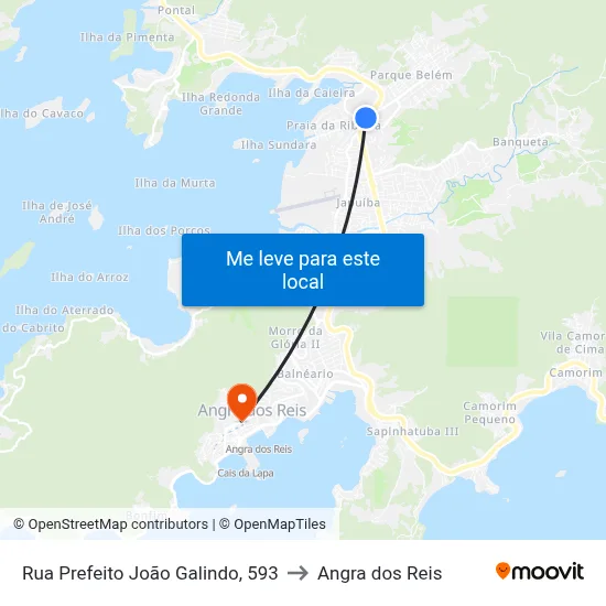 Rua Prefeito João Galindo, 593 to Angra dos Reis map