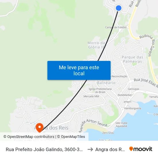 Rua Prefeito João Galindo, 3600-3838 to Angra dos Reis map